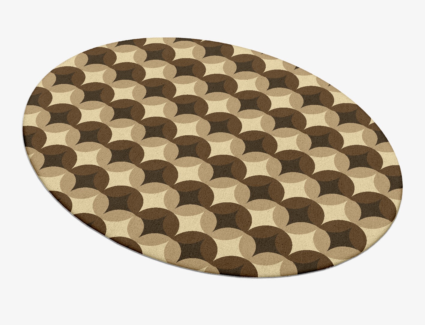 Light Shadows Geometric Oval Hand Tufted Pure Wool Custom Rug by Rug Artisan