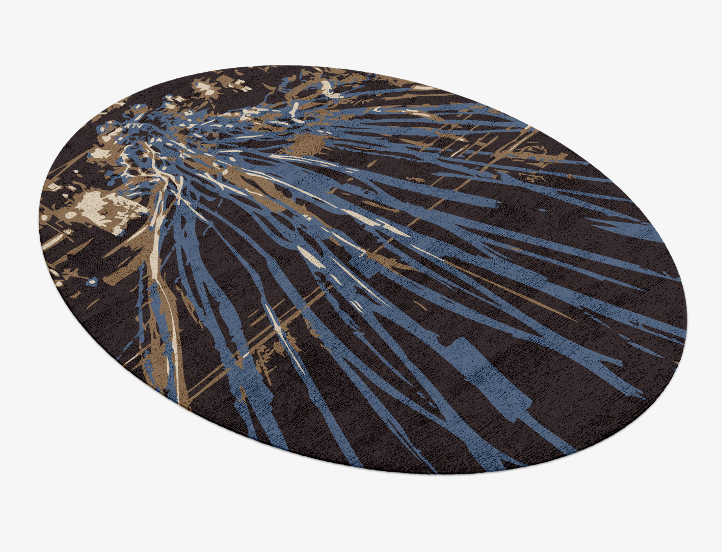 Lightfall Abstract Oval Hand Knotted Bamboo Silk Custom Rug by Rug Artisan
