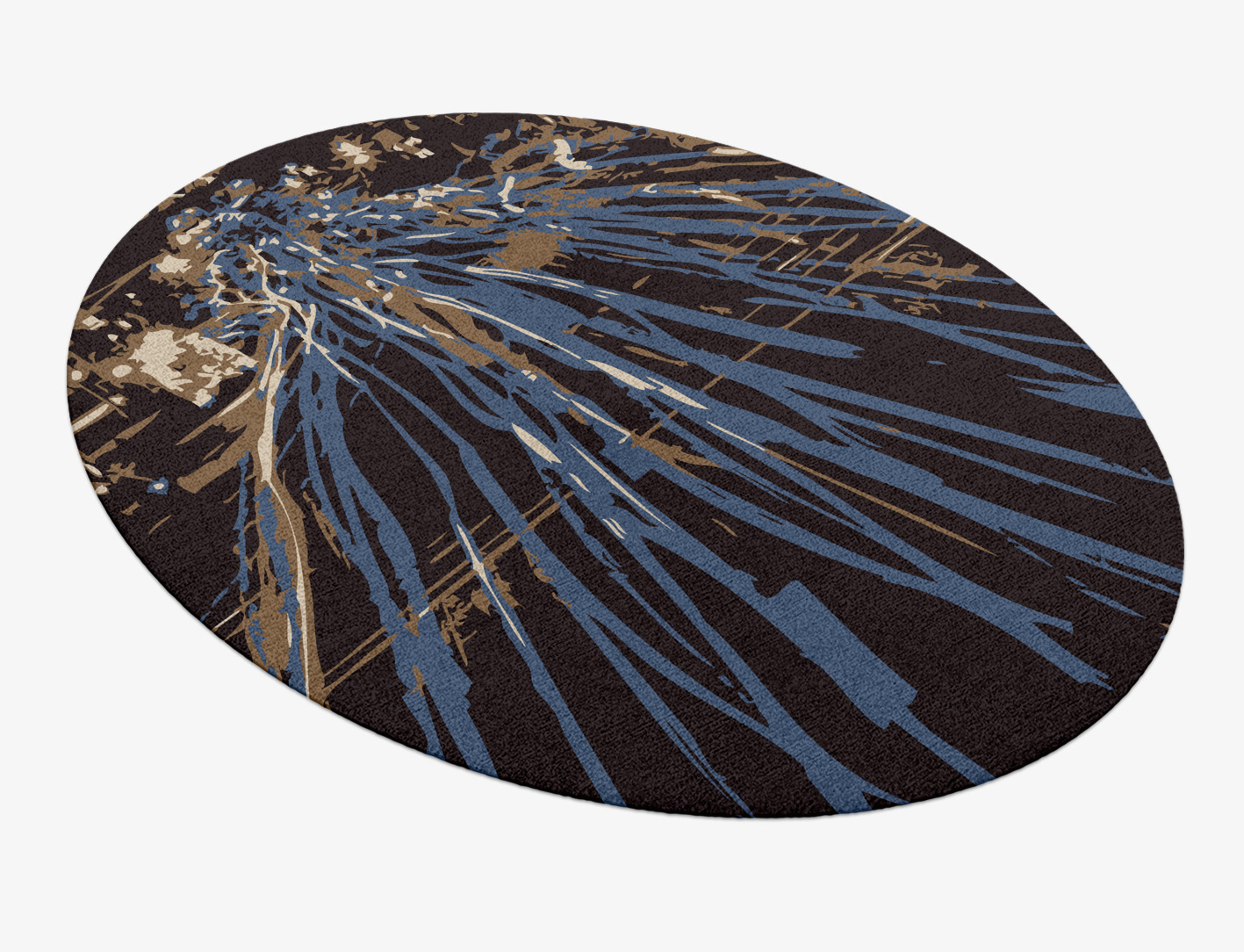 Lightfall Abstract Oval Hand Knotted Tibetan Wool Custom Rug by Rug Artisan