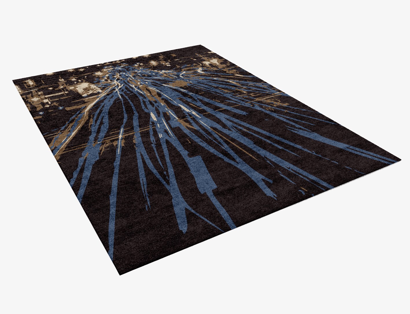 Lightfall Abstract Rectangle Hand Knotted Bamboo Silk Custom Rug by Rug Artisan