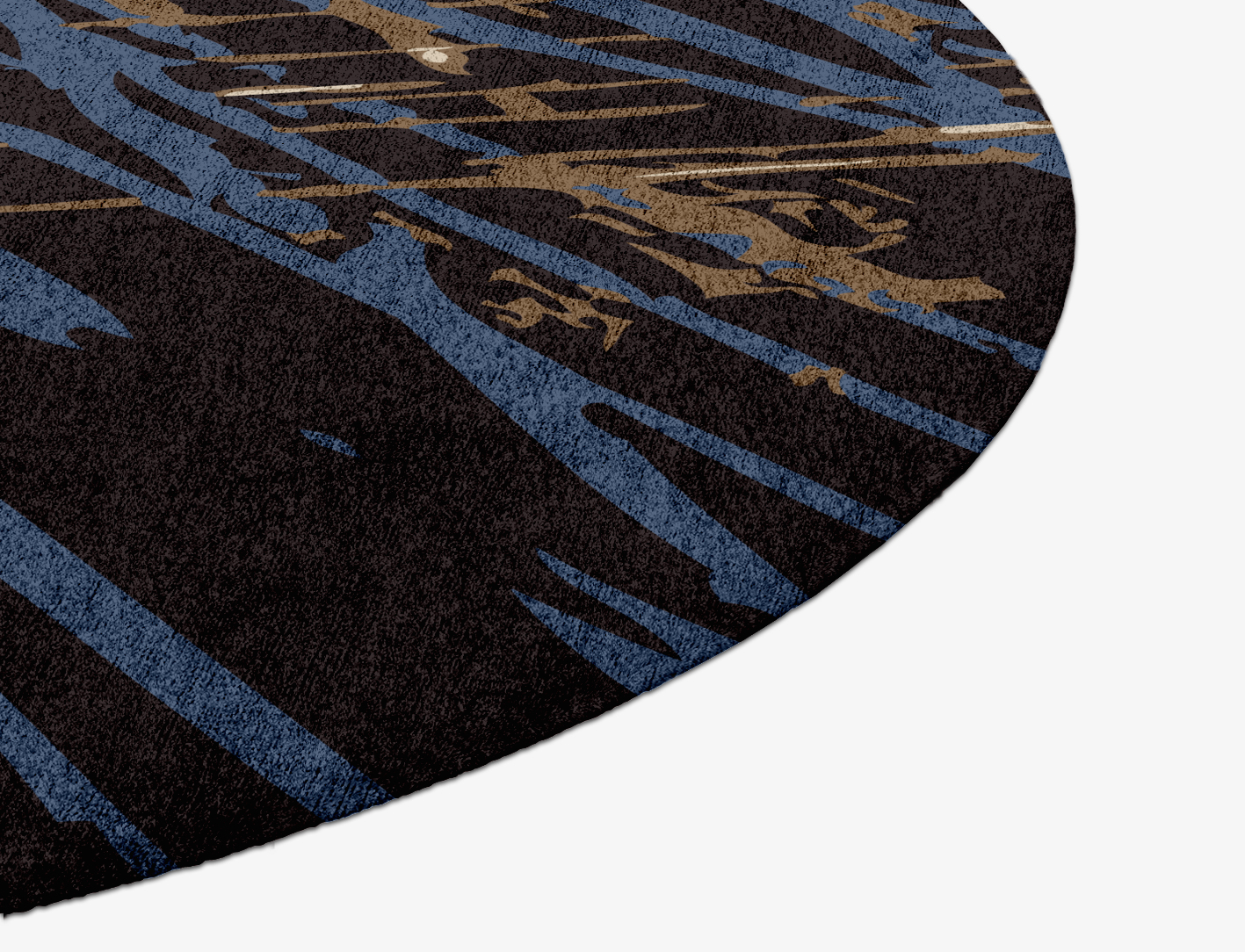 Lightfall Abstract Round Hand Knotted Bamboo Silk Custom Rug by Rug Artisan