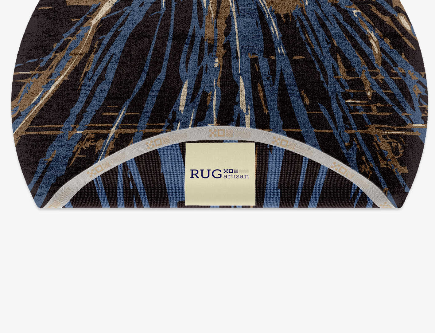 Lightfall Abstract Round Hand Knotted Bamboo Silk Custom Rug by Rug Artisan