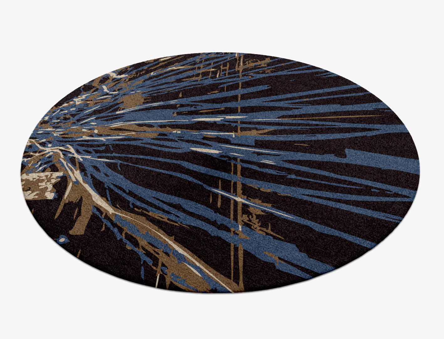 Lightfall Abstract Round Hand Knotted Tibetan Wool Custom Rug by Rug Artisan