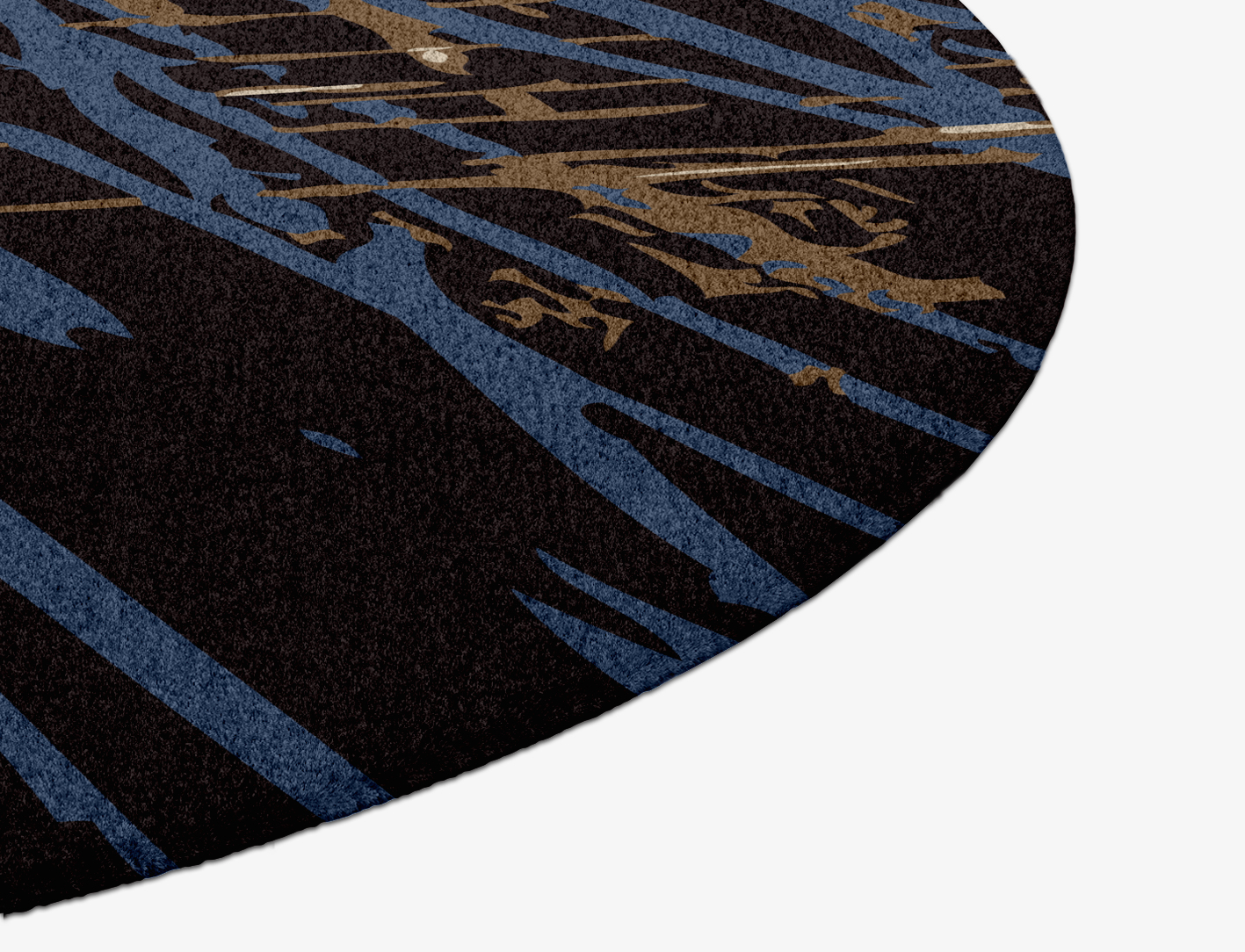 Lightfall Abstract Round Hand Knotted Tibetan Wool Custom Rug by Rug Artisan