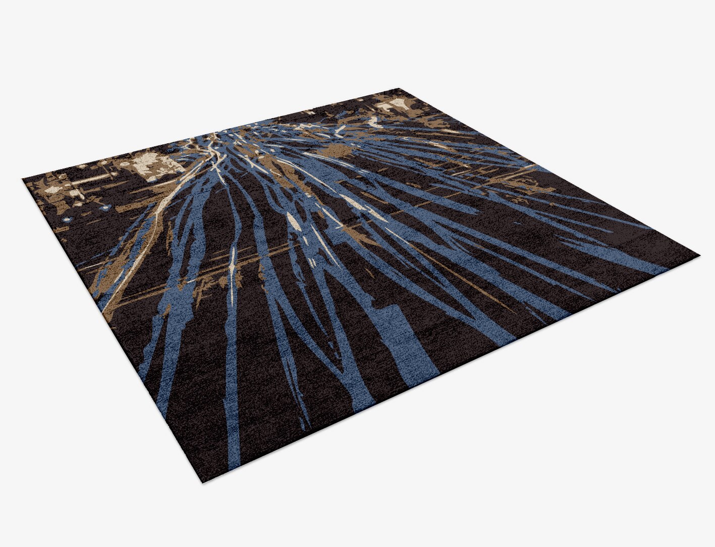 Lightfall Abstract Square Hand Knotted Bamboo Silk Custom Rug by Rug Artisan