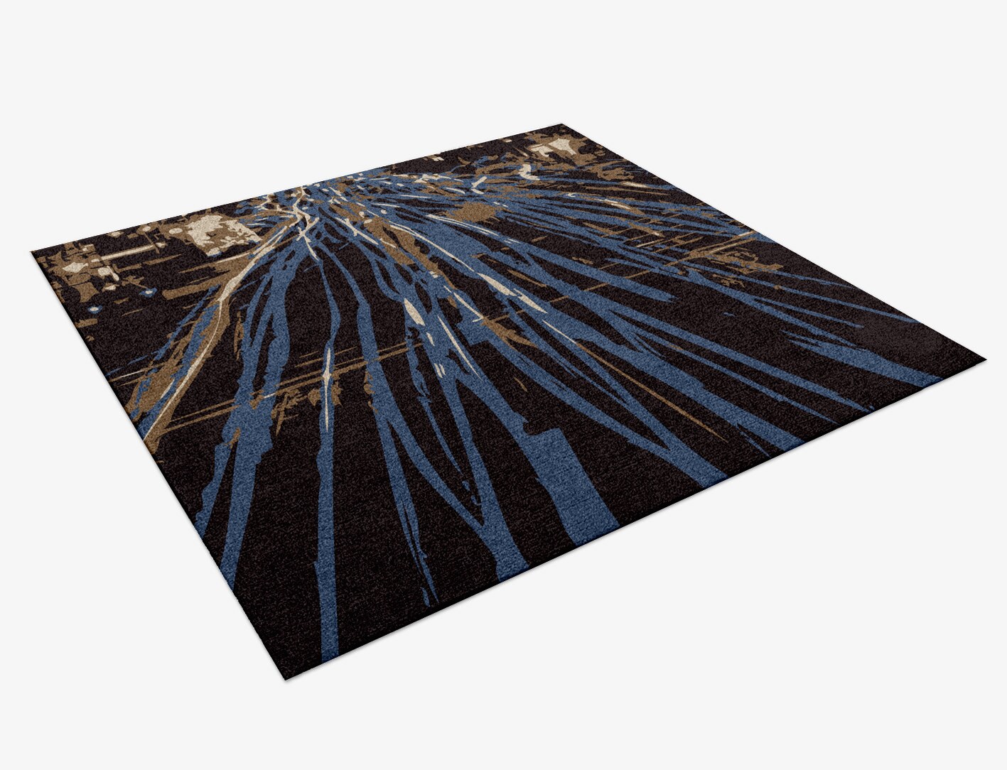 Lightfall Abstract Square Hand Knotted Tibetan Wool Custom Rug by Rug Artisan
