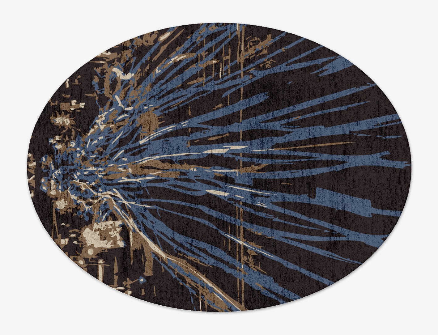 Lightfall Abstract Oval Hand Tufted Bamboo Silk Custom Rug by Rug Artisan