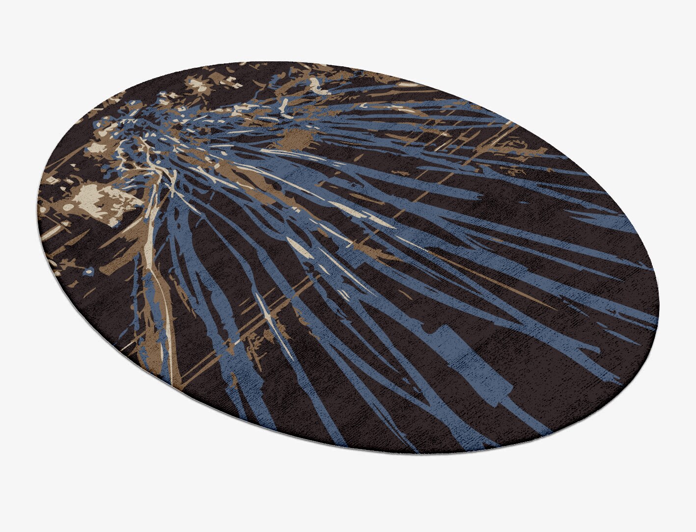 Lightfall Abstract Oval Hand Tufted Bamboo Silk Custom Rug by Rug Artisan