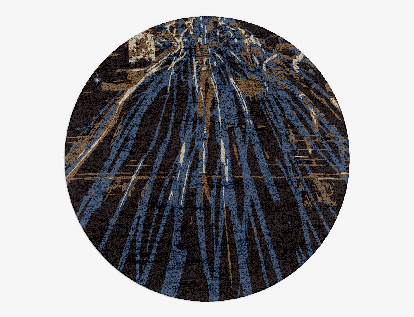 Lightfall Abstract Round Hand Tufted Bamboo Silk Custom Rug by Rug Artisan