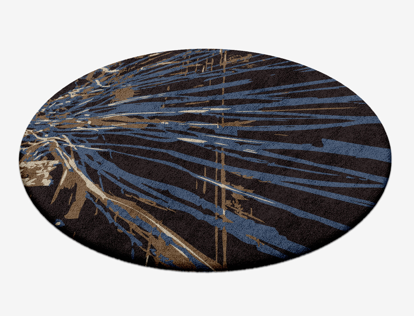 Lightfall Abstract Round Hand Tufted Bamboo Silk Custom Rug by Rug Artisan