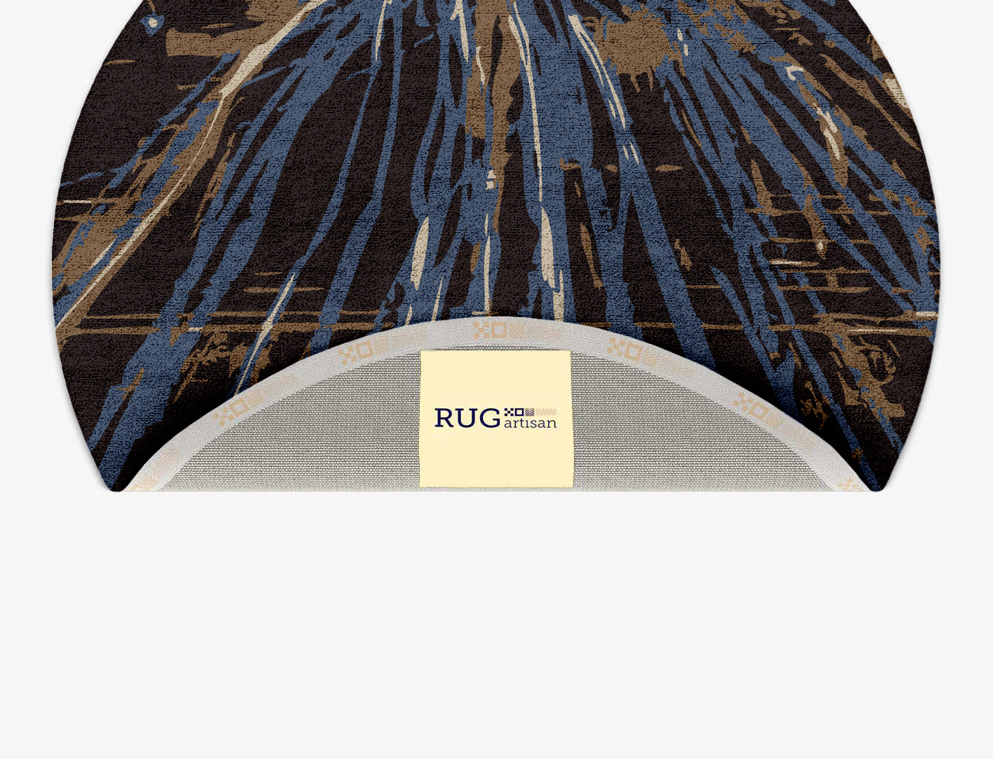Lightfall Abstract Round Hand Tufted Bamboo Silk Custom Rug by Rug Artisan