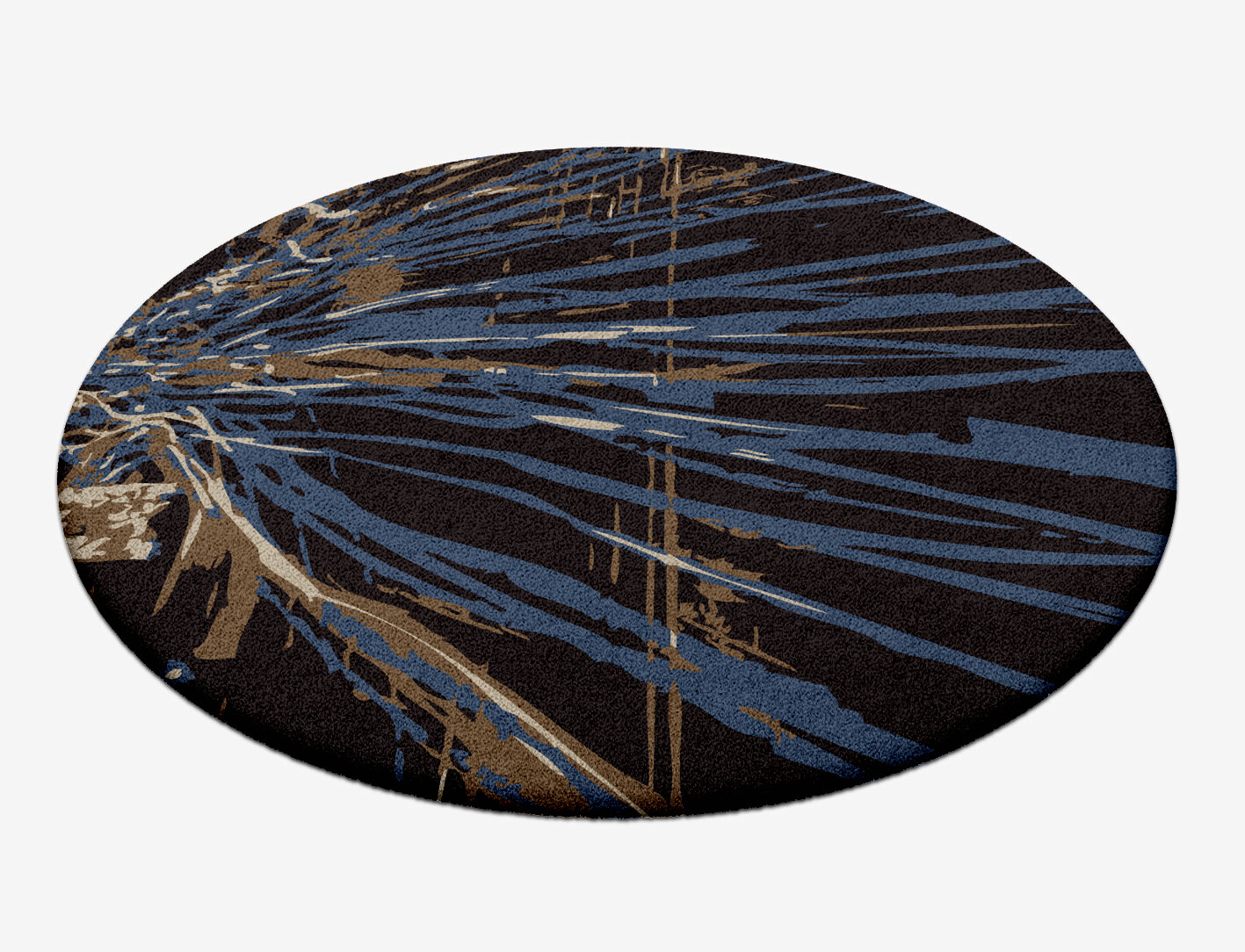 Lightfall Abstract Round Hand Tufted Pure Wool Custom Rug by Rug Artisan