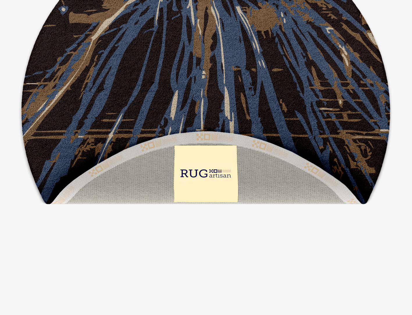 Lightfall Abstract Round Hand Tufted Pure Wool Custom Rug by Rug Artisan