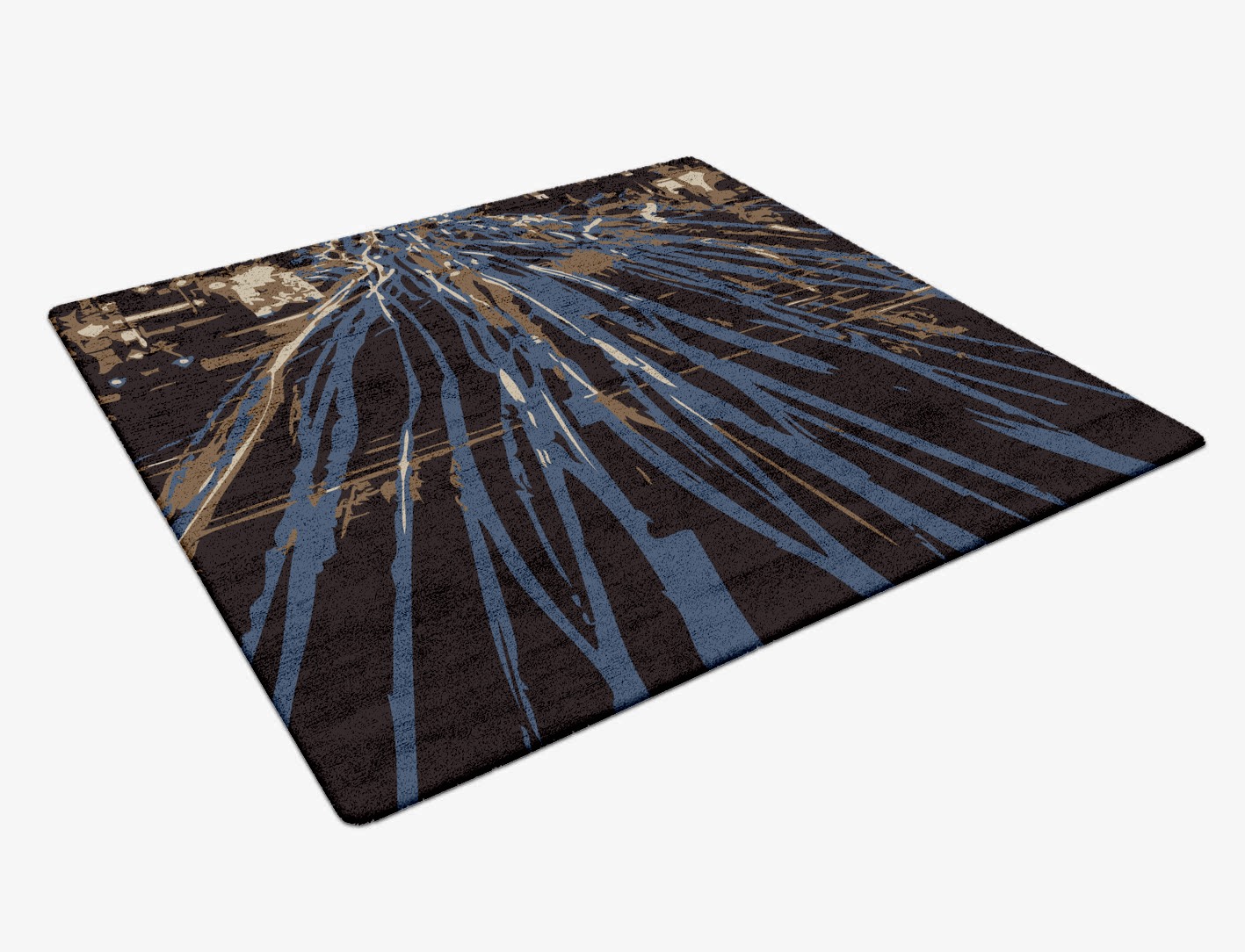 Lightfall Abstract Square Hand Tufted Bamboo Silk Custom Rug by Rug Artisan