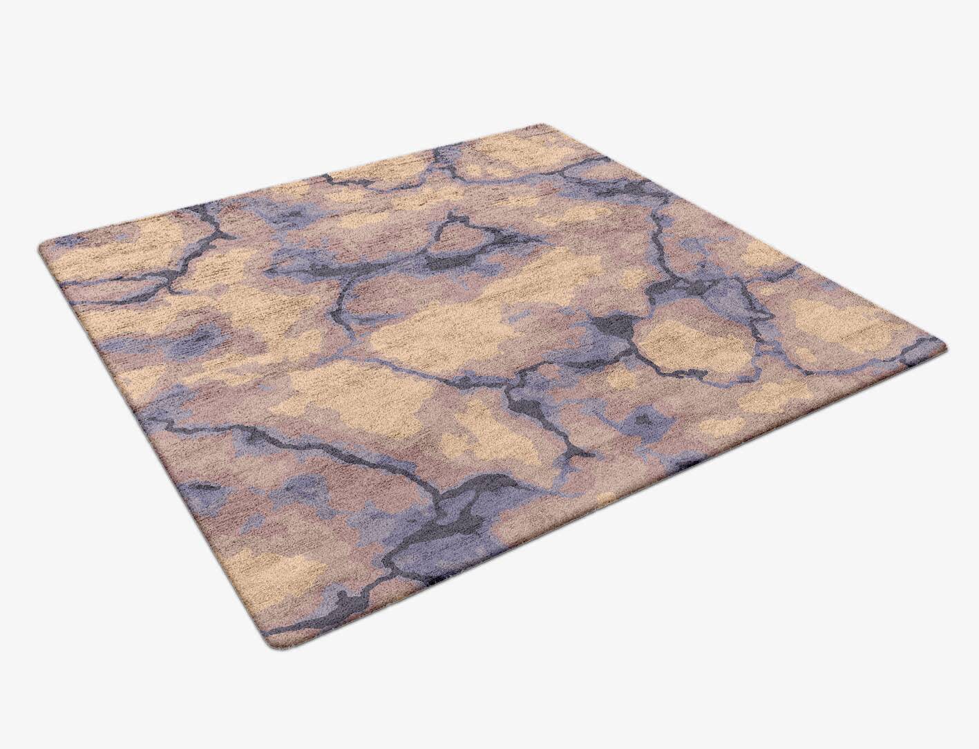 Lightning Surface Art Square Hand Tufted Bamboo Silk Custom Rug by Rug Artisan