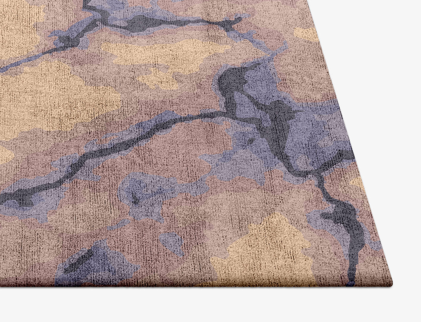 Lightning Surface Art Square Hand Tufted Bamboo Silk Custom Rug by Rug Artisan