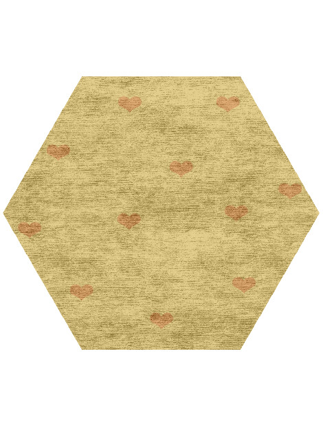 Lil Hearts Kids Hexagon Hand Knotted Bamboo Silk Custom Rug by Rug Artisan