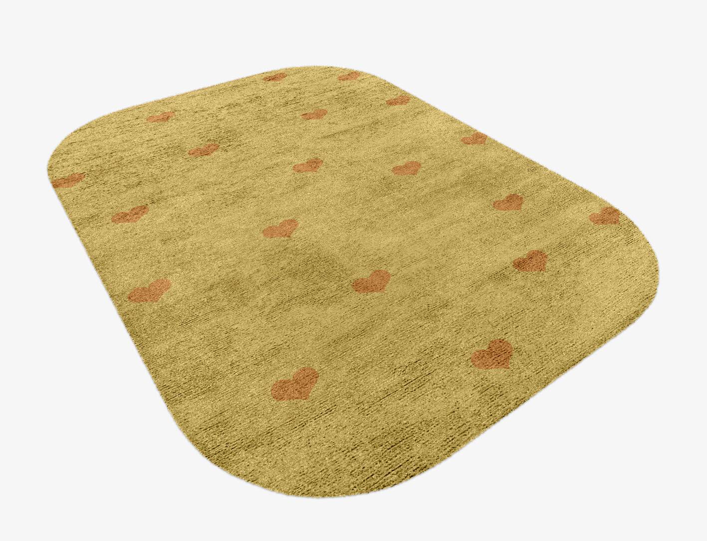 Lil Hearts Kids Oblong Hand Knotted Bamboo Silk Custom Rug by Rug Artisan