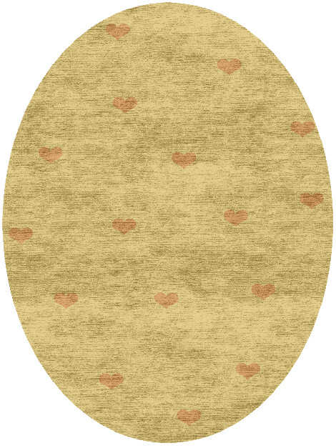 Lil Hearts Kids Oval Hand Knotted Bamboo Silk Custom Rug by Rug Artisan