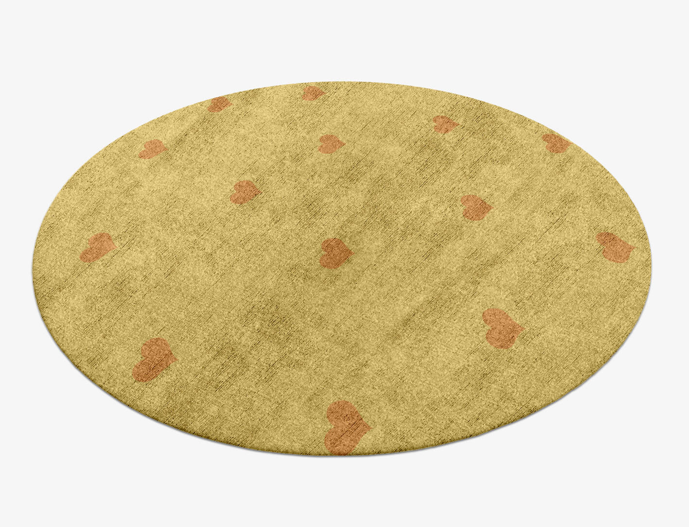 Lil Hearts Kids Round Hand Knotted Bamboo Silk Custom Rug by Rug Artisan