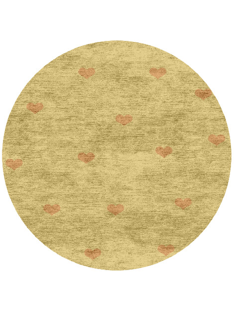 Lil Hearts Kids Round Hand Knotted Bamboo Silk Custom Rug by Rug Artisan