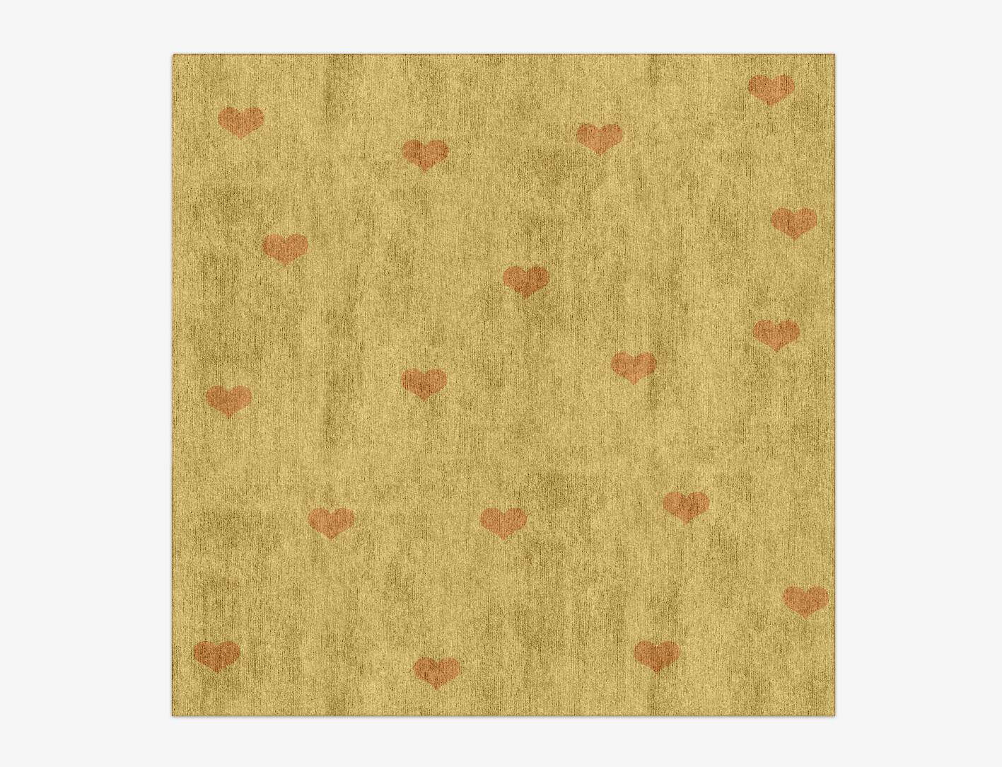 Lil Hearts Kids Square Hand Knotted Bamboo Silk Custom Rug by Rug Artisan