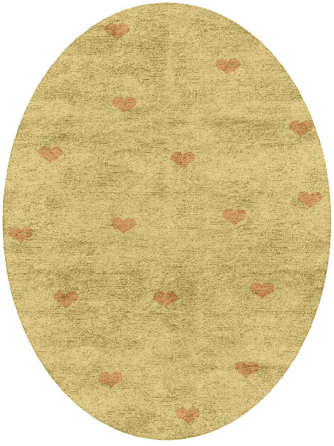 Lil Hearts Kids Oval Hand Tufted Bamboo Silk Custom Rug by Rug Artisan