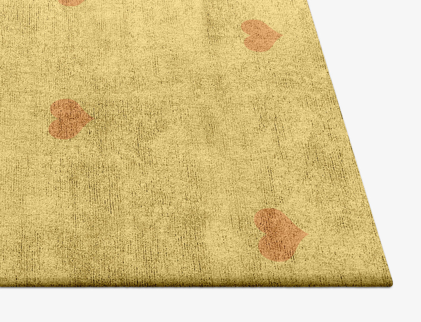 Lil Hearts Kids Square Hand Tufted Bamboo Silk Custom Rug by Rug Artisan