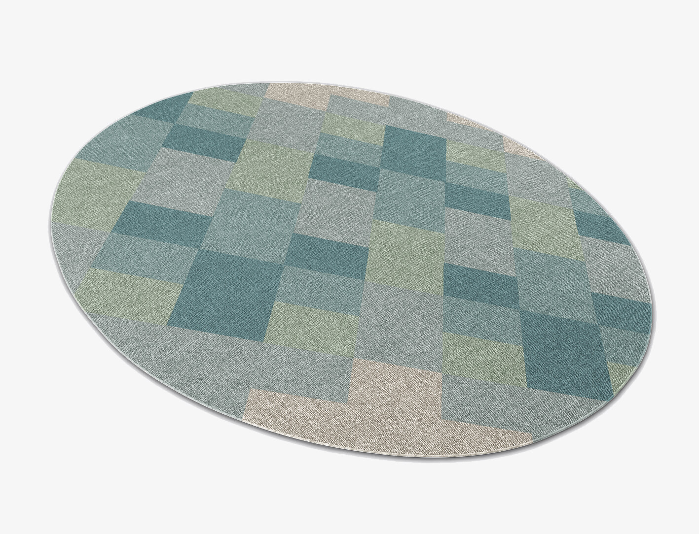 Lilac Geometric Oval Flatweave New Zealand Wool Custom Rug by Rug Artisan