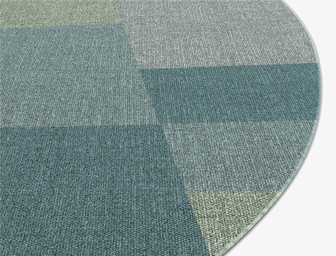 Lilac Geometric Oval Flatweave New Zealand Wool Custom Rug by Rug Artisan