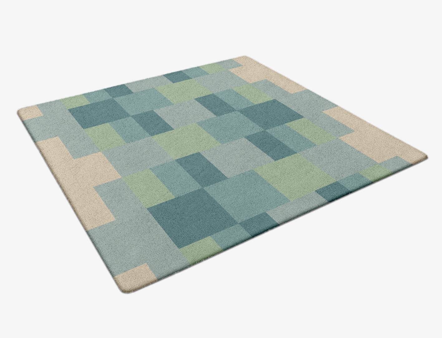 Lilac Geometric Square Hand Tufted Pure Wool Custom Rug by Rug Artisan