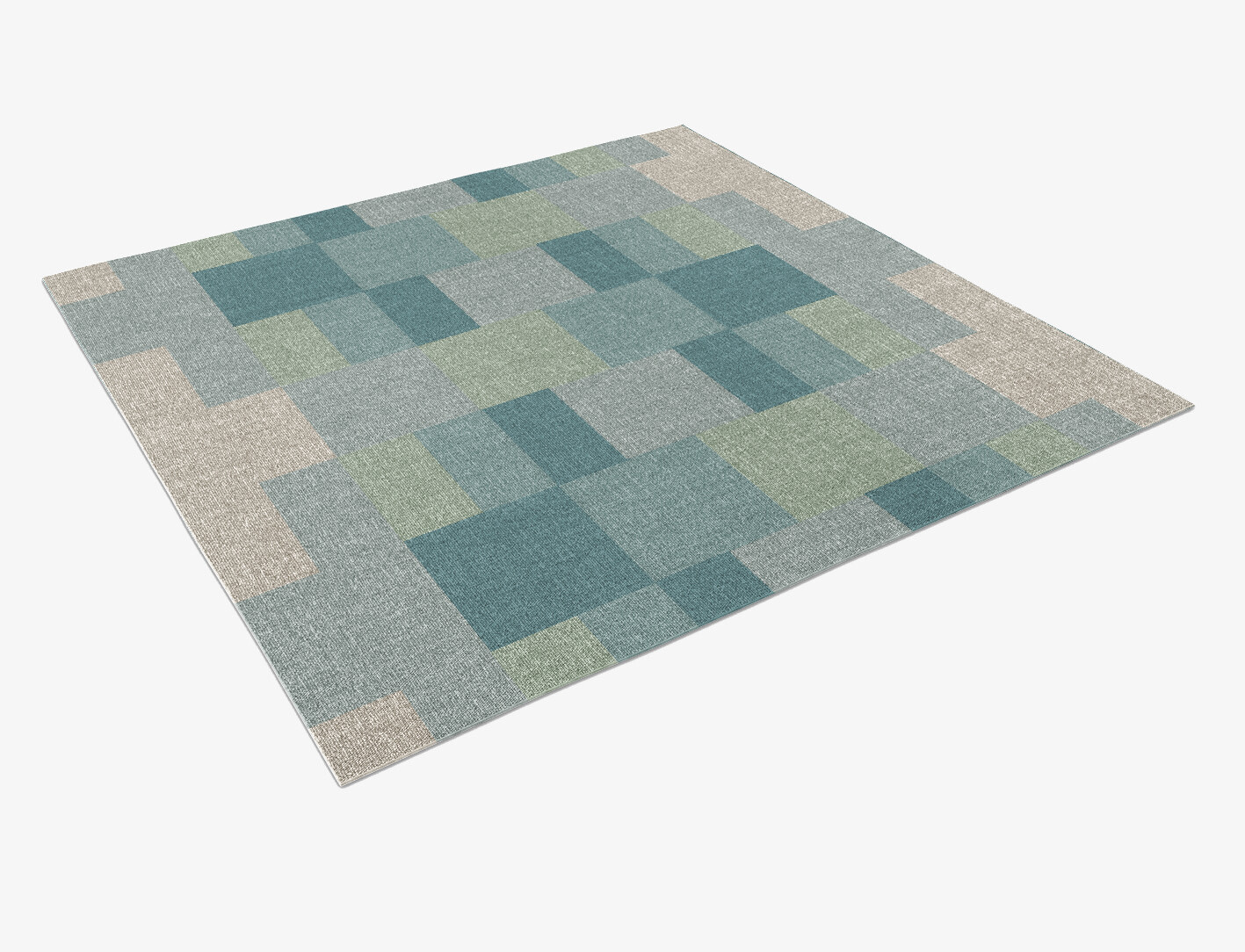 Lilac Geometric Square Outdoor Recycled Yarn Custom Rug by Rug Artisan