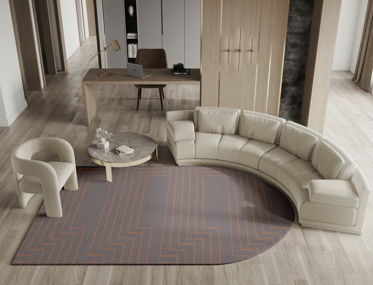 Lilt Minimalist Arch Hand Tufted Pure Wool Custom Rug by Rug Artisan