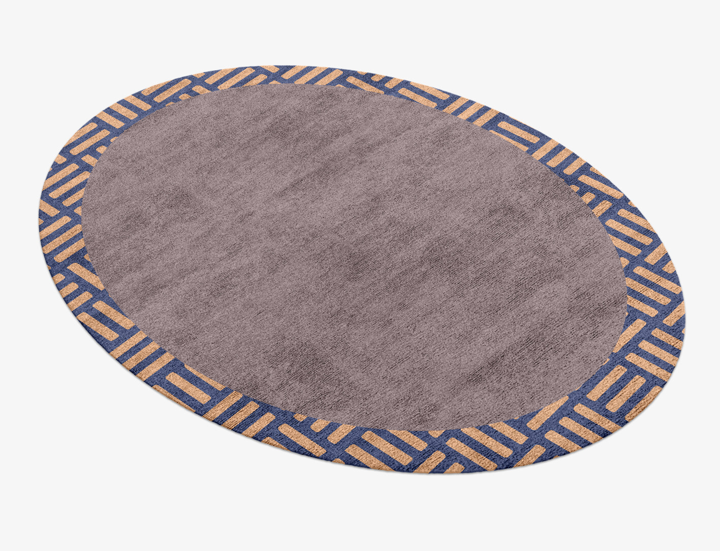 Limbus Geometric Oval Hand Knotted Bamboo Silk Custom Rug by Rug Artisan