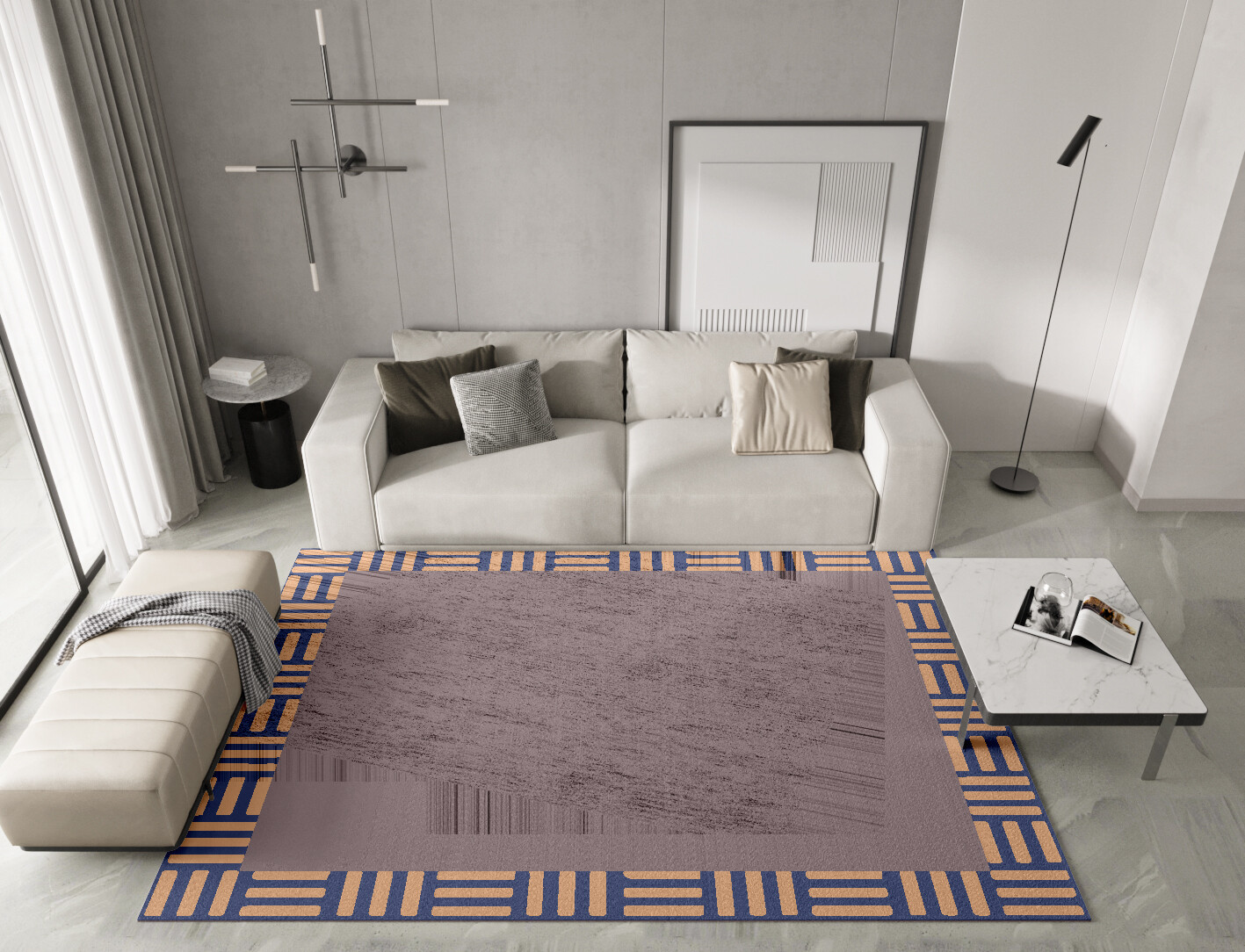 Limbus Geometric Rectangle Hand Knotted Bamboo Silk Custom Rug by Rug Artisan
