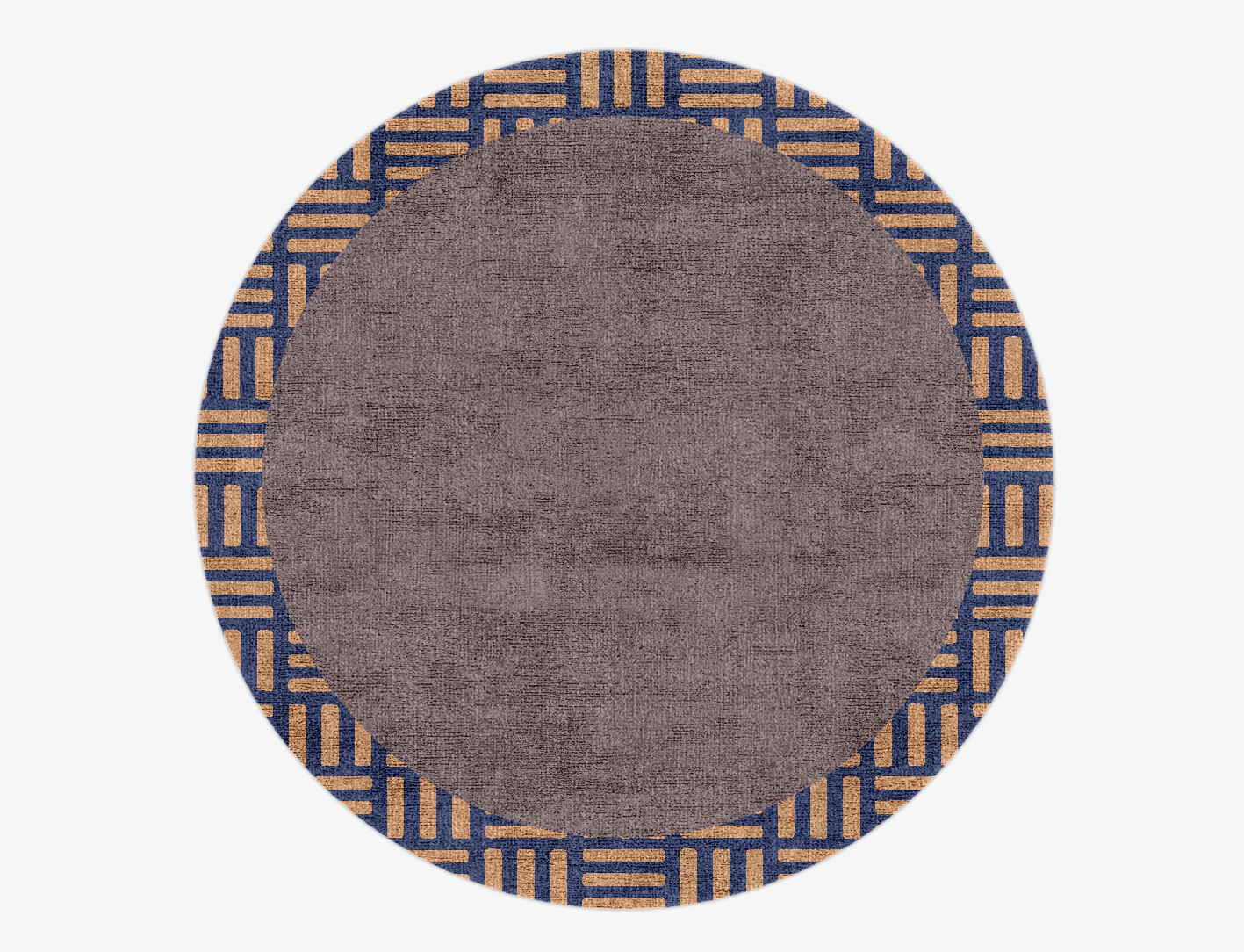 Limbus Geometric Round Hand Knotted Bamboo Silk Custom Rug by Rug Artisan