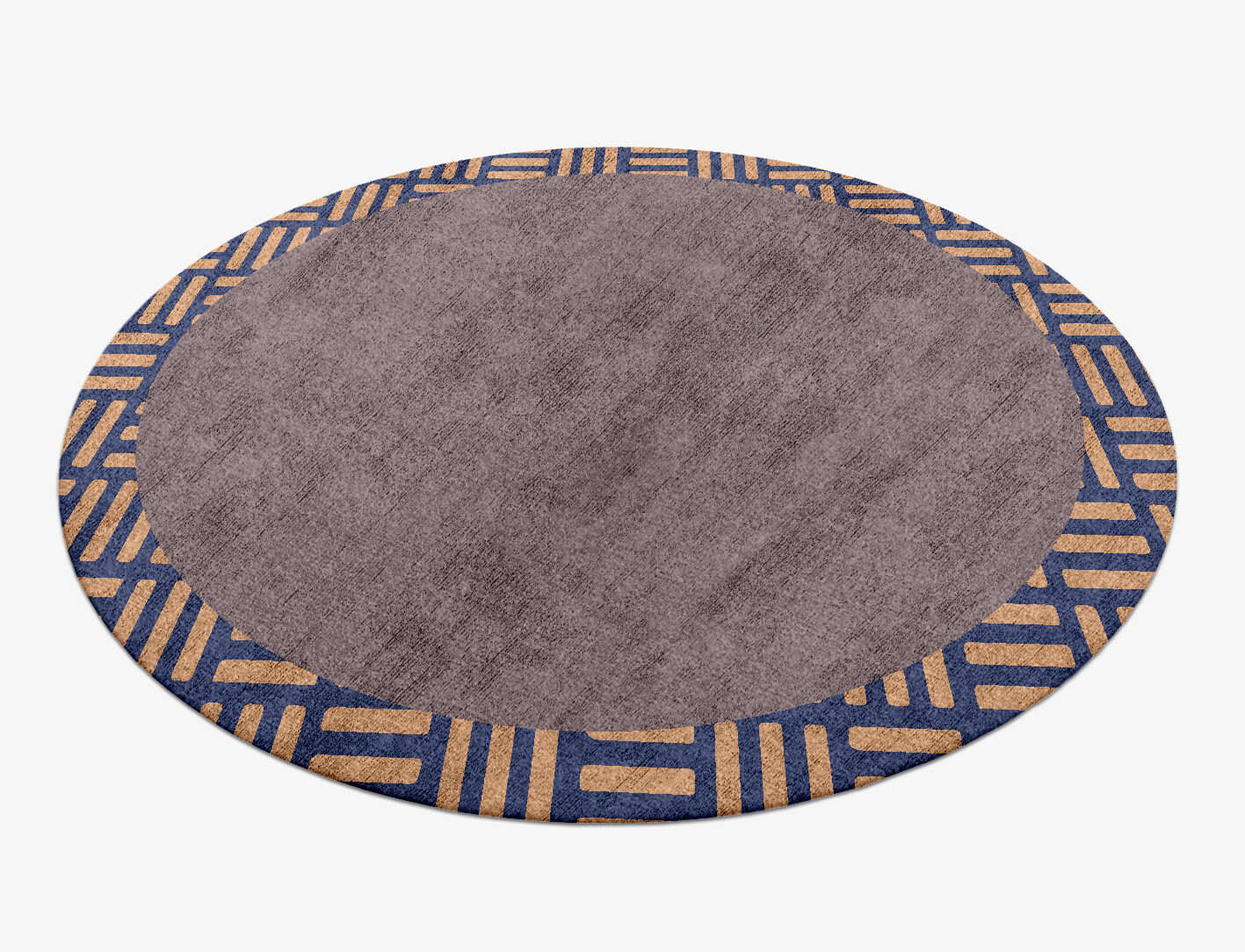 Limbus Geometric Round Hand Knotted Bamboo Silk Custom Rug by Rug Artisan