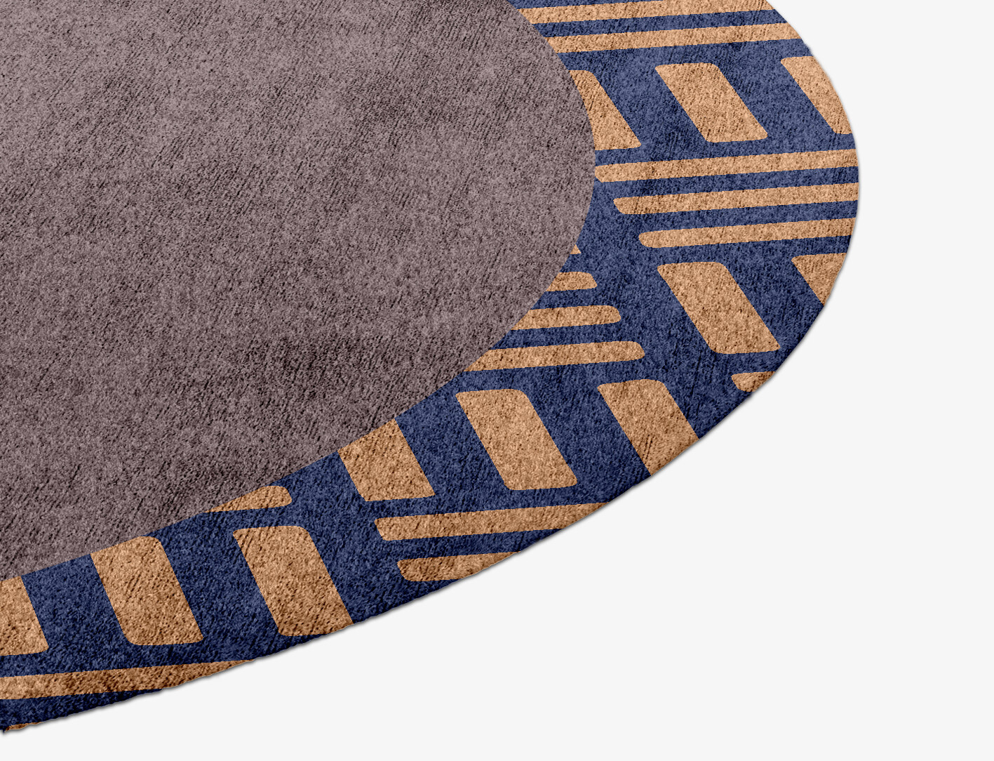 Limbus Geometric Round Hand Knotted Bamboo Silk Custom Rug by Rug Artisan