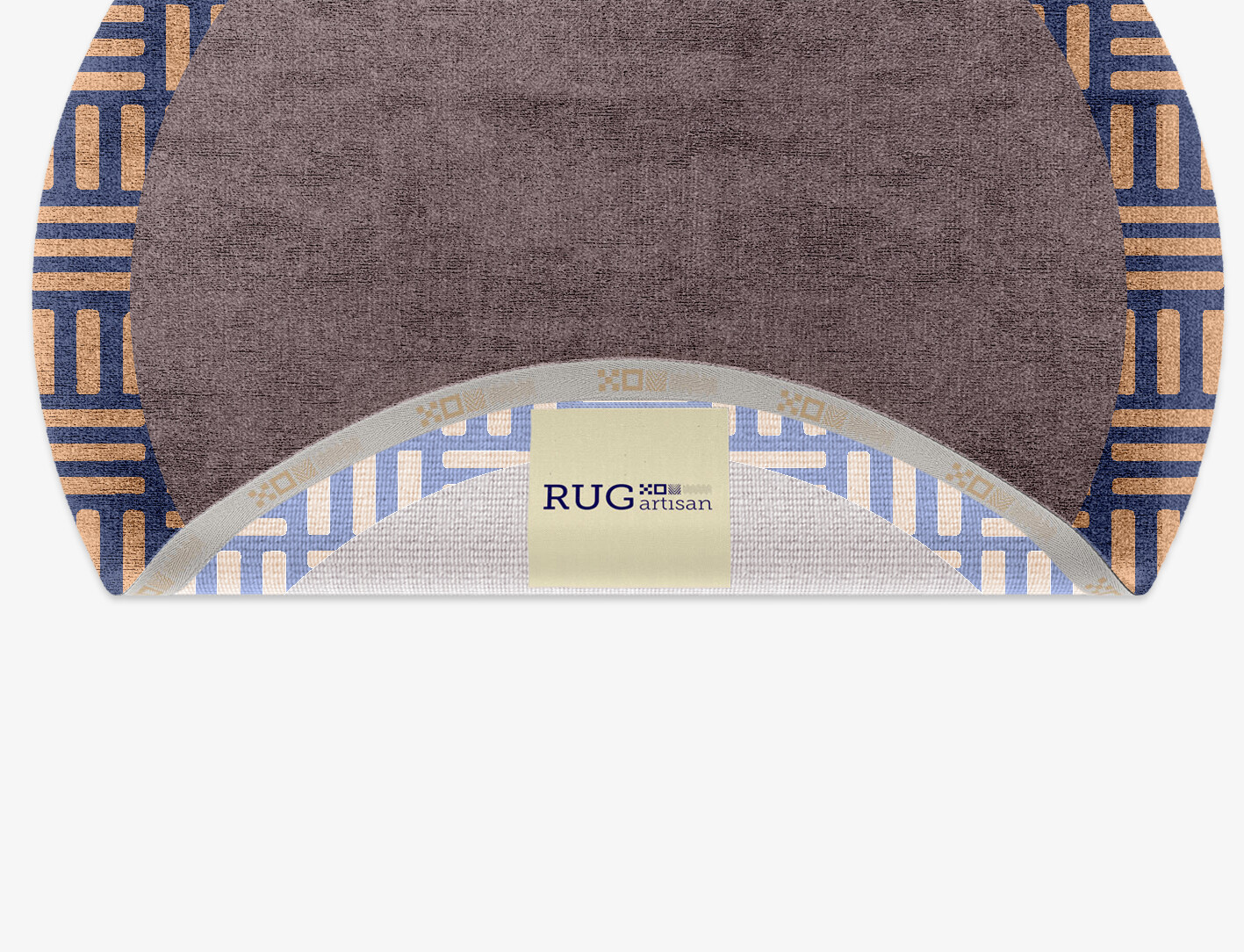Limbus Geometric Round Hand Knotted Bamboo Silk Custom Rug by Rug Artisan