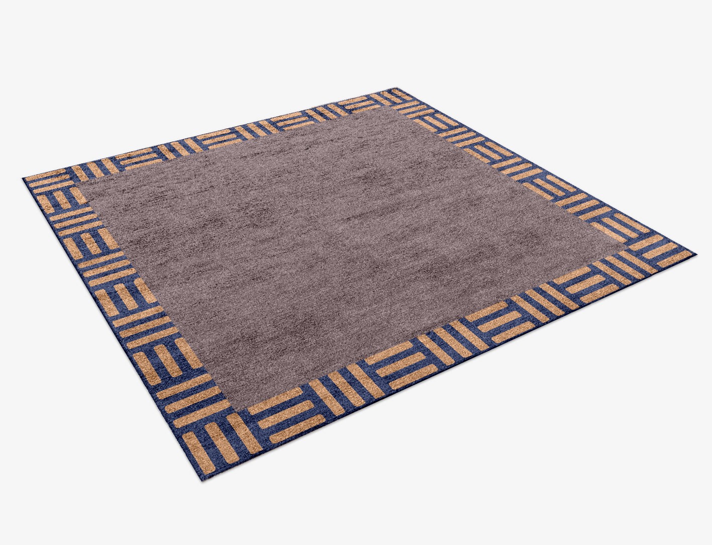 Limbus Geometric Square Hand Knotted Bamboo Silk Custom Rug by Rug Artisan