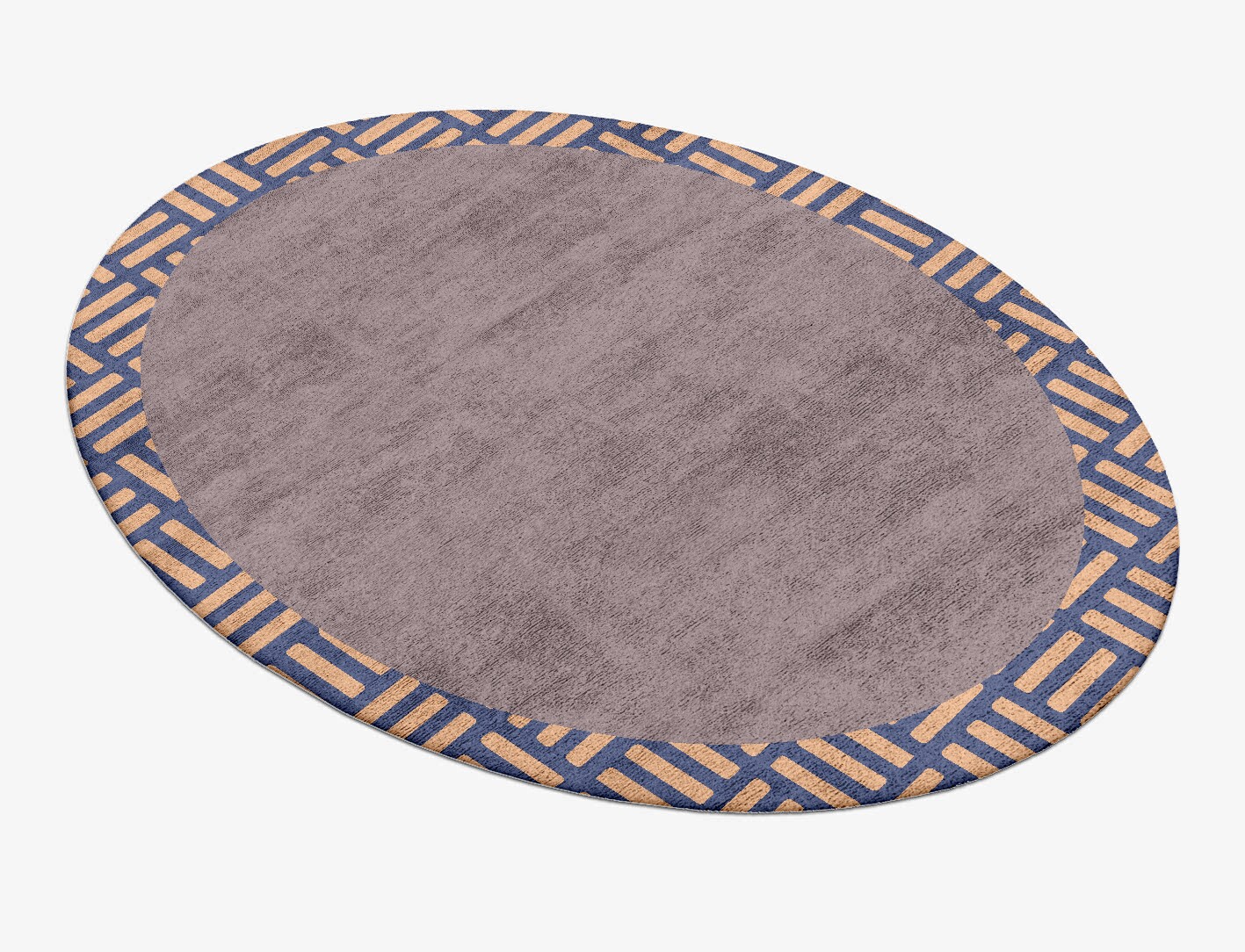 Limbus Geometric Oval Hand Tufted Bamboo Silk Custom Rug by Rug Artisan