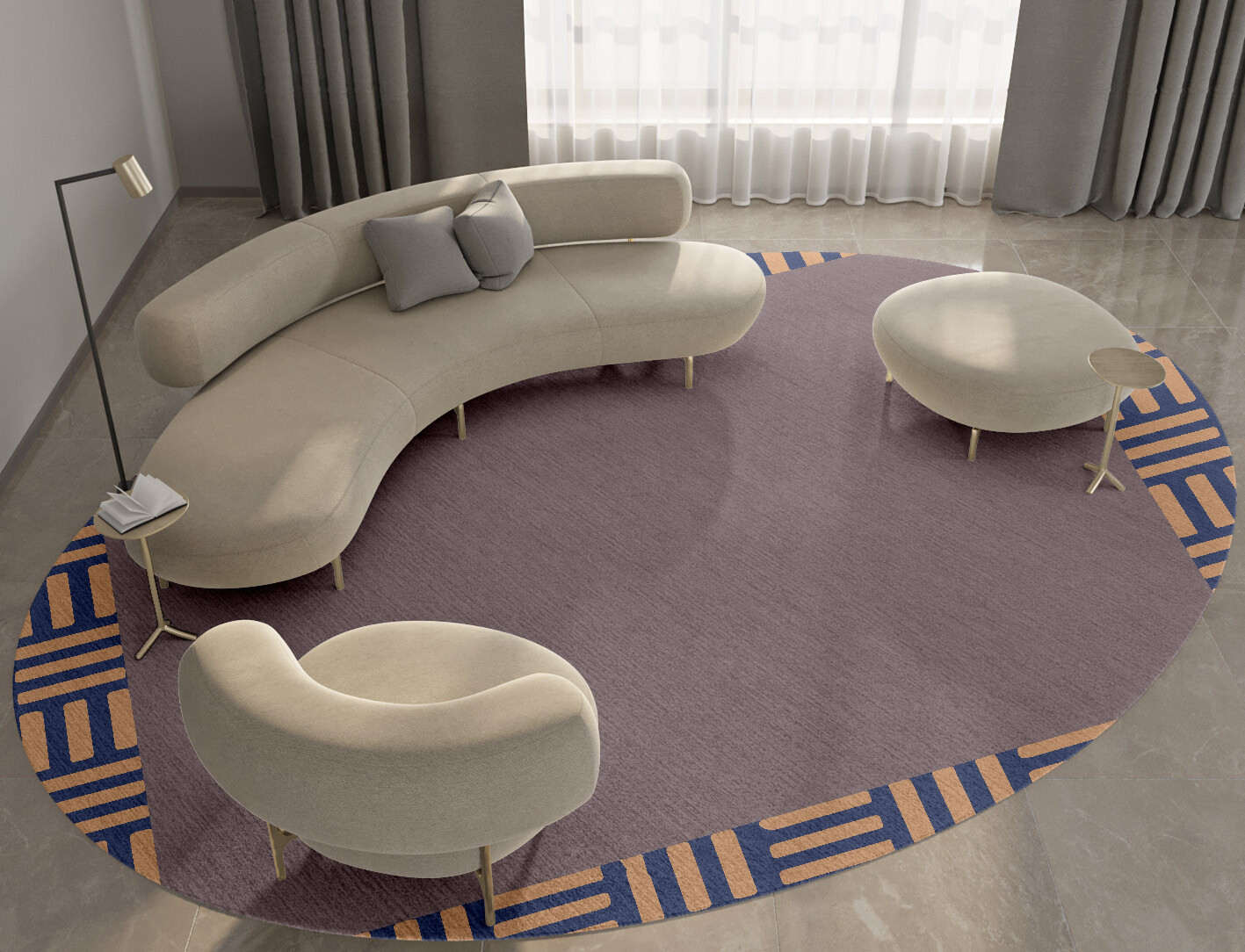 Limbus Geometric Oval Hand Tufted Pure Wool Custom Rug by Rug Artisan