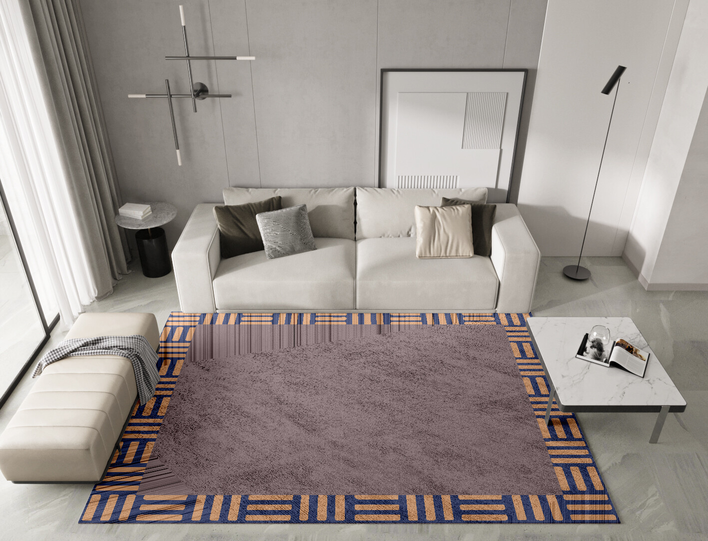 Limbus Geometric Rectangle Hand Tufted Bamboo Silk Custom Rug by Rug Artisan