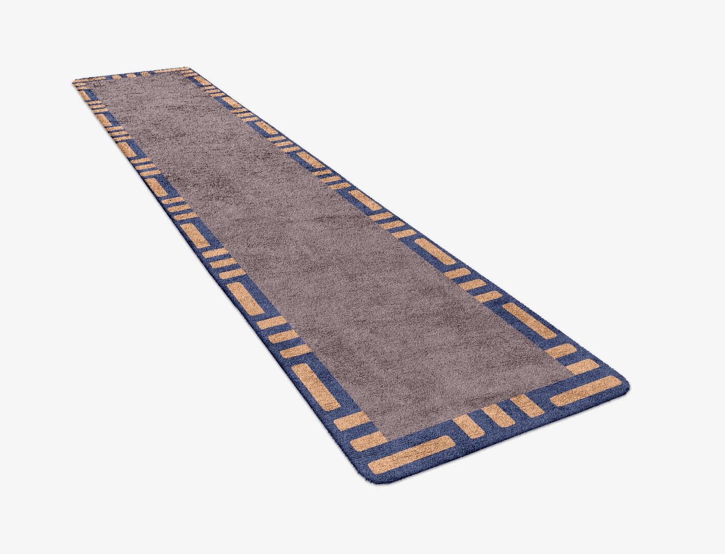 Limbus Geometric Runner Hand Tufted Bamboo Silk Custom Rug by Rug Artisan