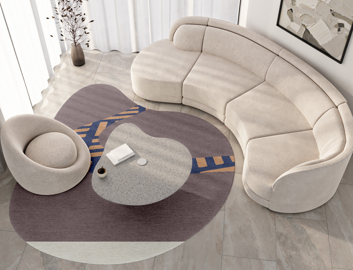 Limbus Geometric Splash Hand Tufted Pure Wool Custom Rug by Rug Artisan