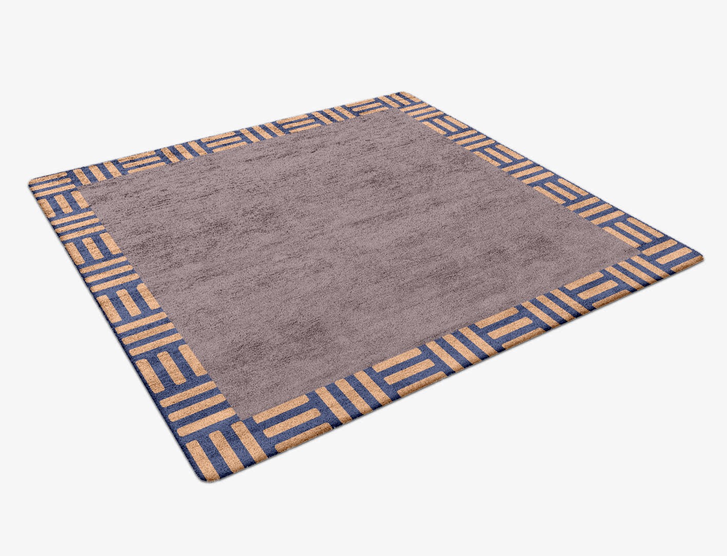 Limbus Geometric Square Hand Tufted Bamboo Silk Custom Rug by Rug Artisan