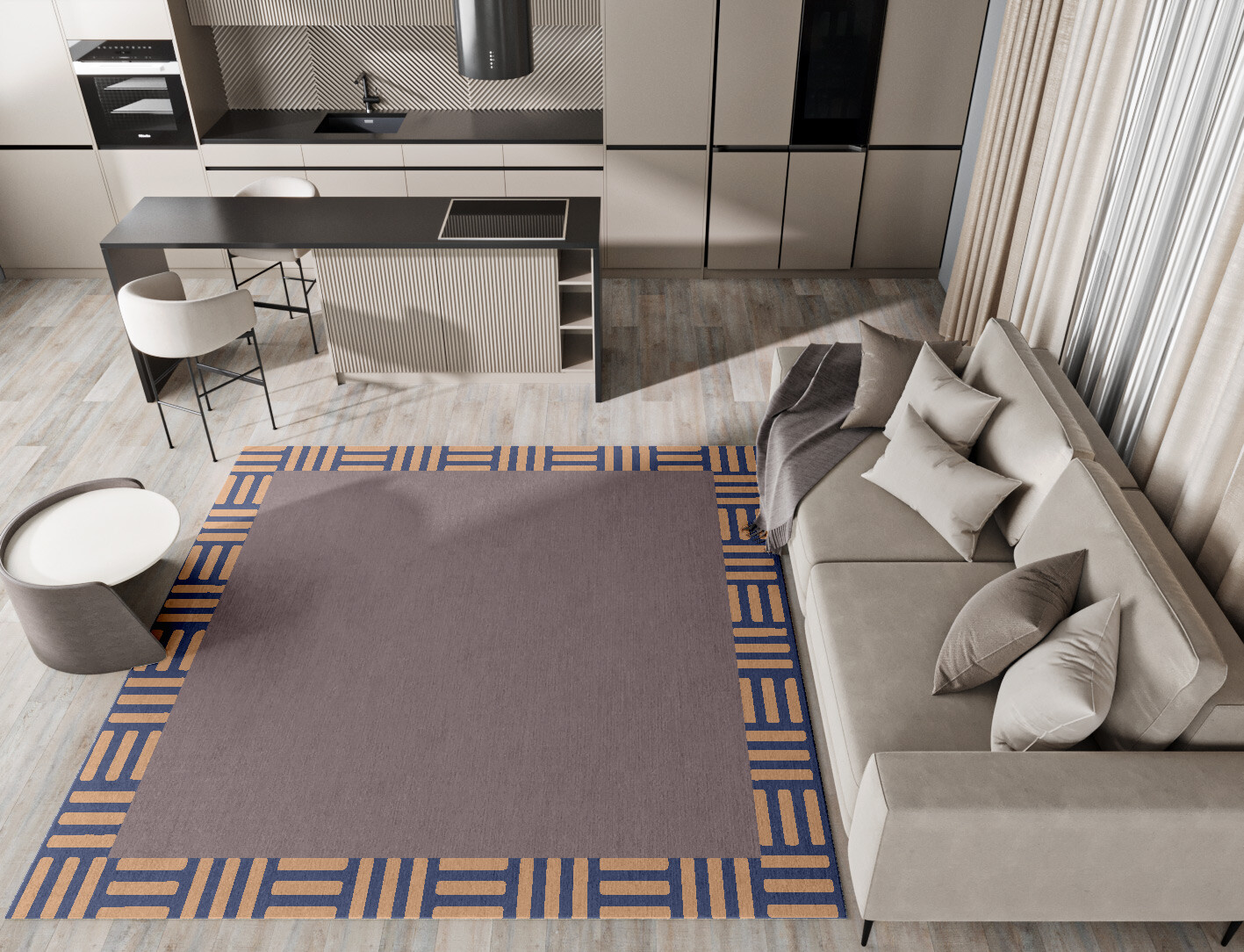 Limbus Geometric Square Hand Tufted Pure Wool Custom Rug by Rug Artisan