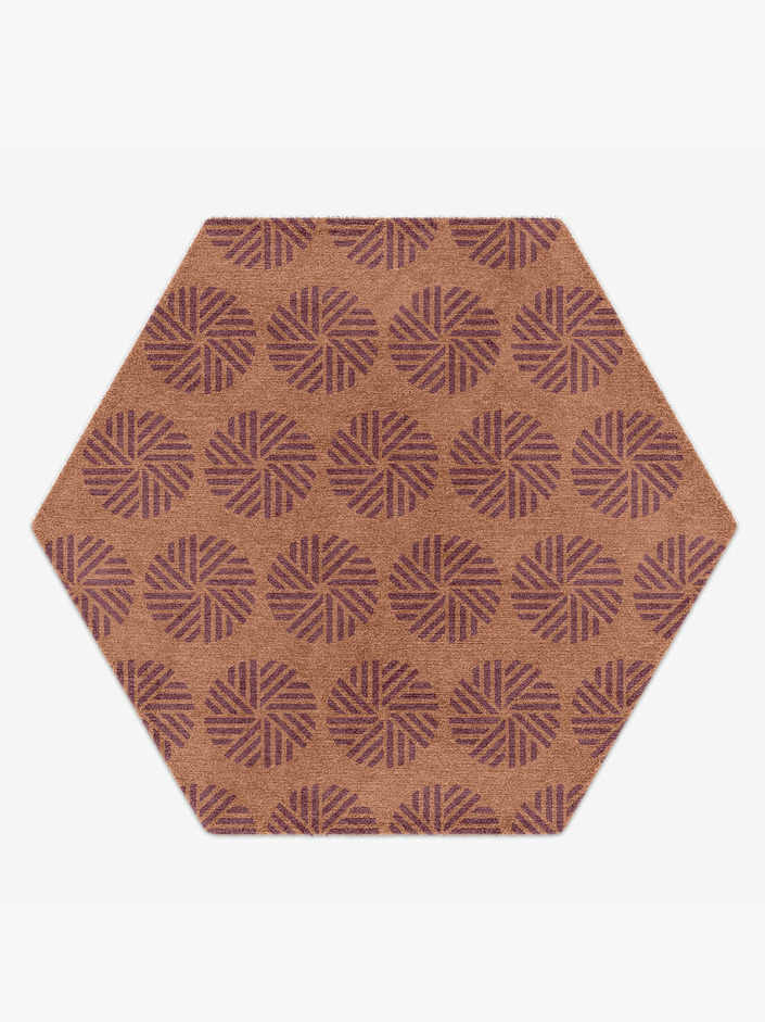 Lines Modern Geometrics Hexagon Hand Knotted Tibetan Wool Custom Rug by Rug Artisan