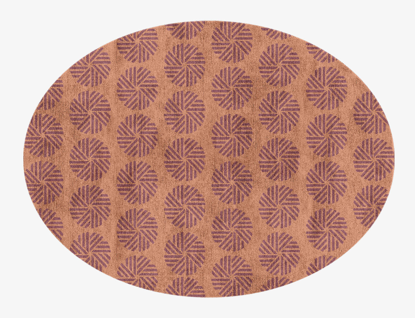 Lines Modern Geometrics Oval Hand Knotted Bamboo Silk Custom Rug by Rug Artisan