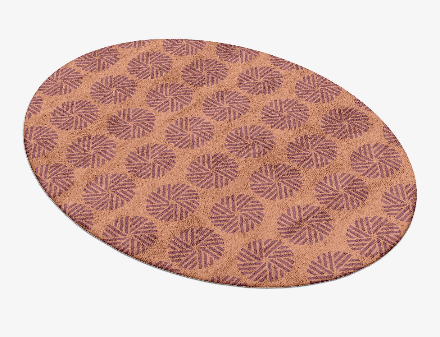 Lines Modern Geometrics Oval Hand Tufted Bamboo Silk Custom Rug by Rug Artisan
